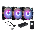 GOLDEN FIELD 3 RGB BLACK FAN KIT WITH REMOTE CONTROLLER